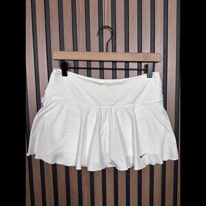 New Nike Tennnis Skirt Medium Womens White Dri-Fit Stretch Lined Pleated